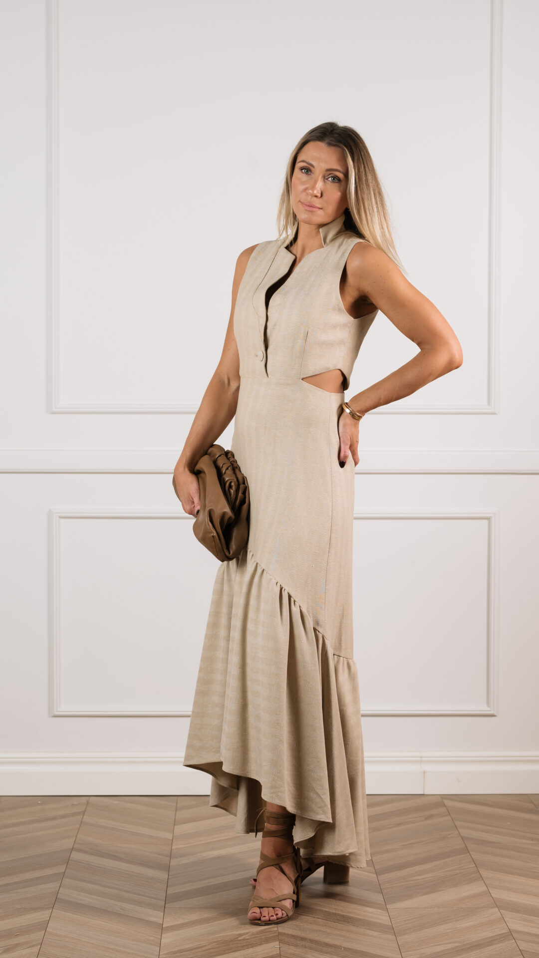 Karen Millen Herringbone midi-kleit